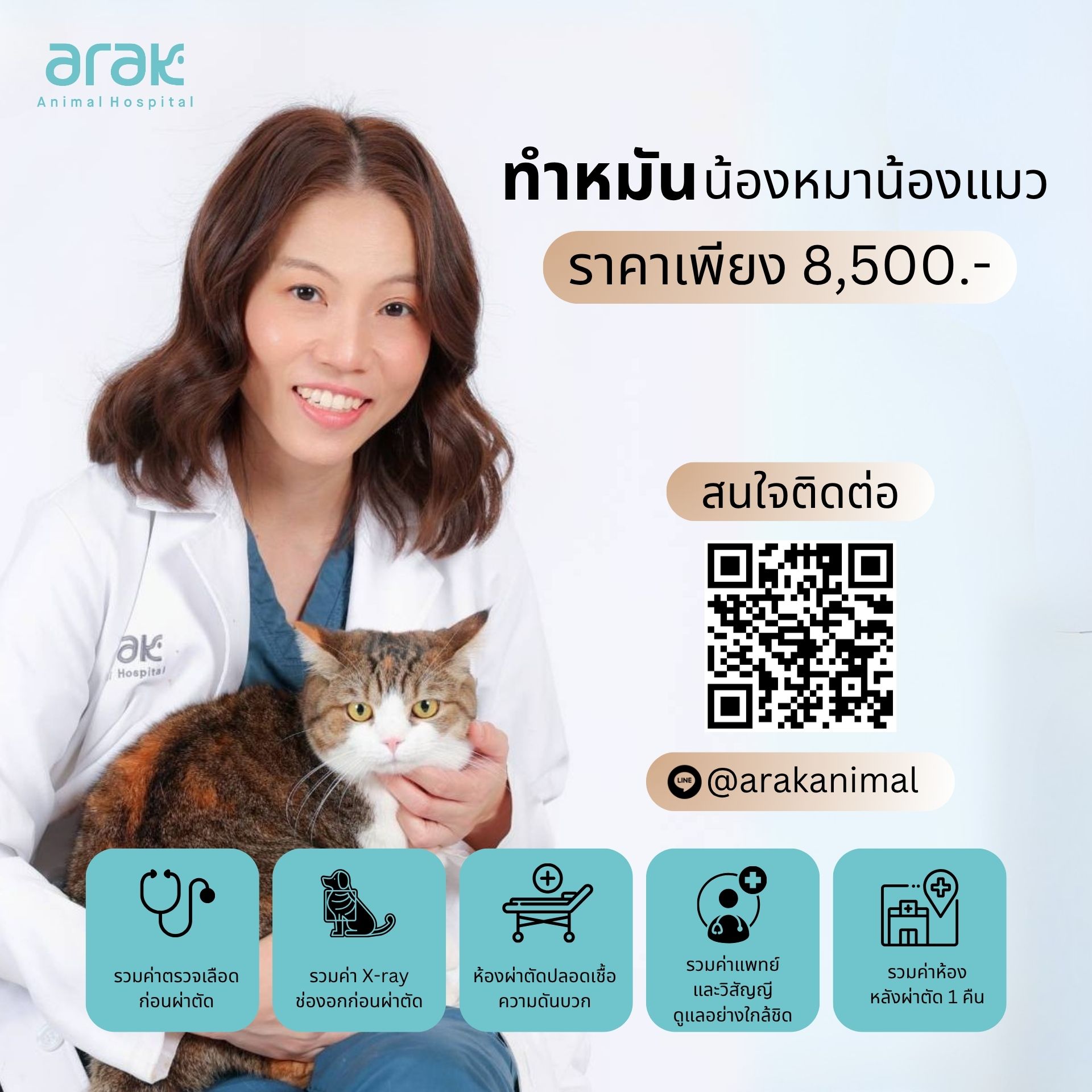 Pet Spay & Neuter Only 8,500 THB at Arak Animal Hospital