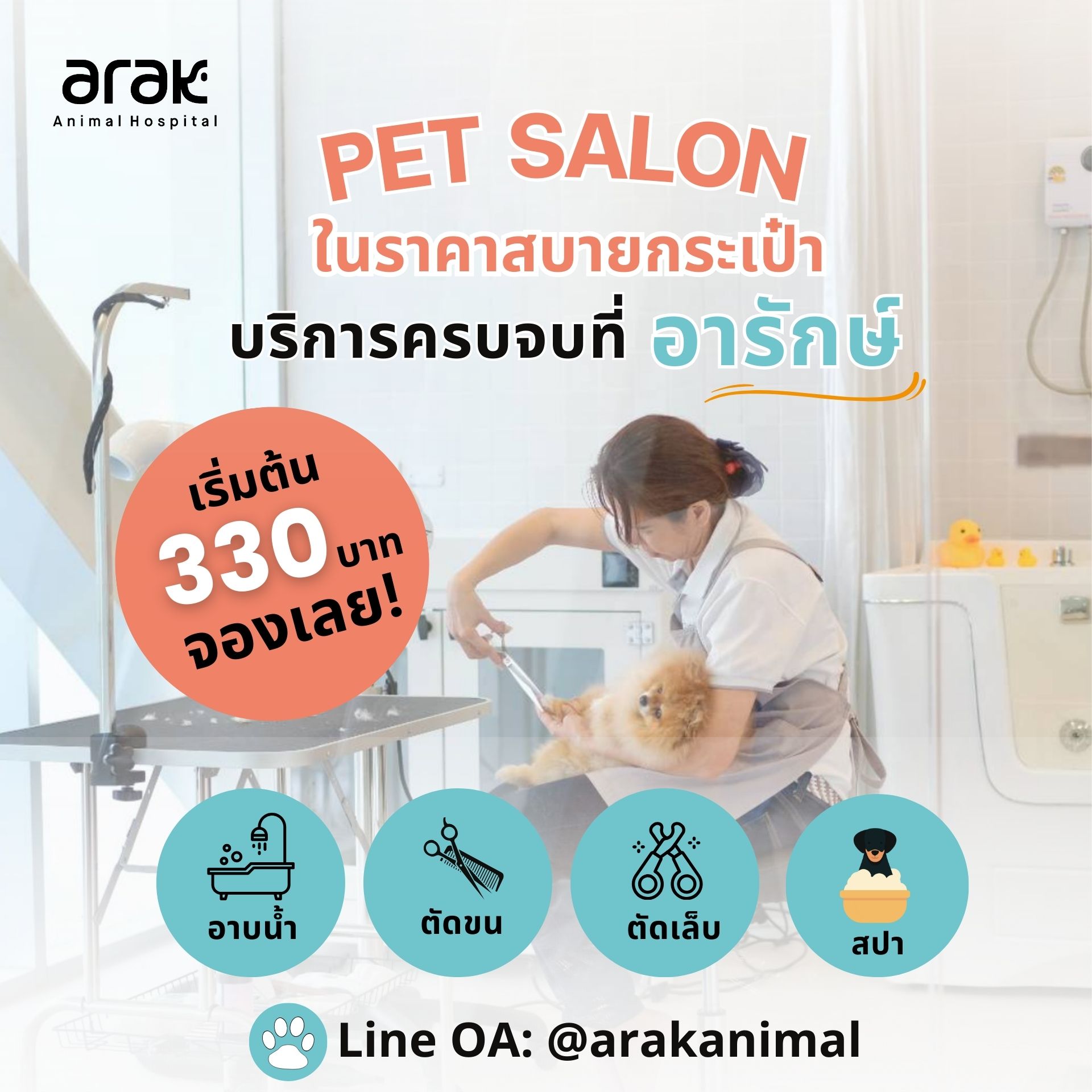 Dog & Cat Grooming from THB 330 at Arak Pet Salon